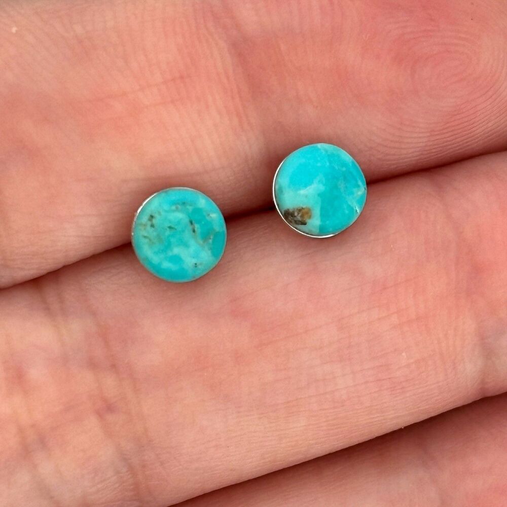6mm Turquoise Sterling Silver Studs